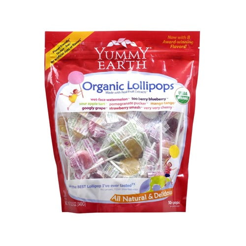 YumEarth Assorted Organic Lollipops, 50 Count