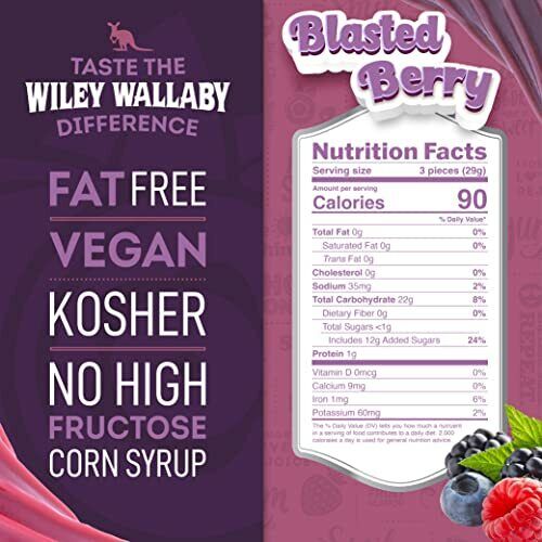 Wiley Wallaby Blasted Berry Soft Licorice Twists