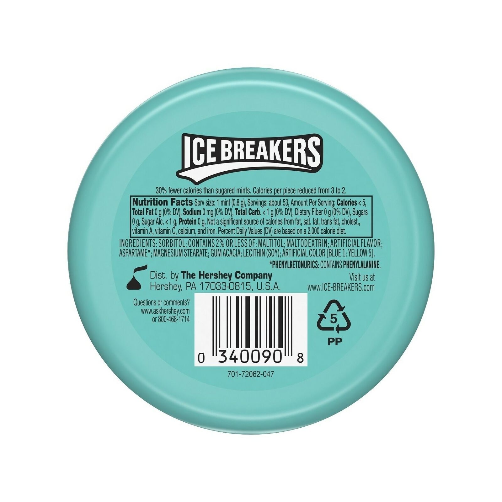 ICE BREAKERS Wintergreen Sugar Free Mints, 1.5oz (8pk)