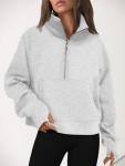 Half-Zip Crop Sweatshirt for Trendy Fall Style