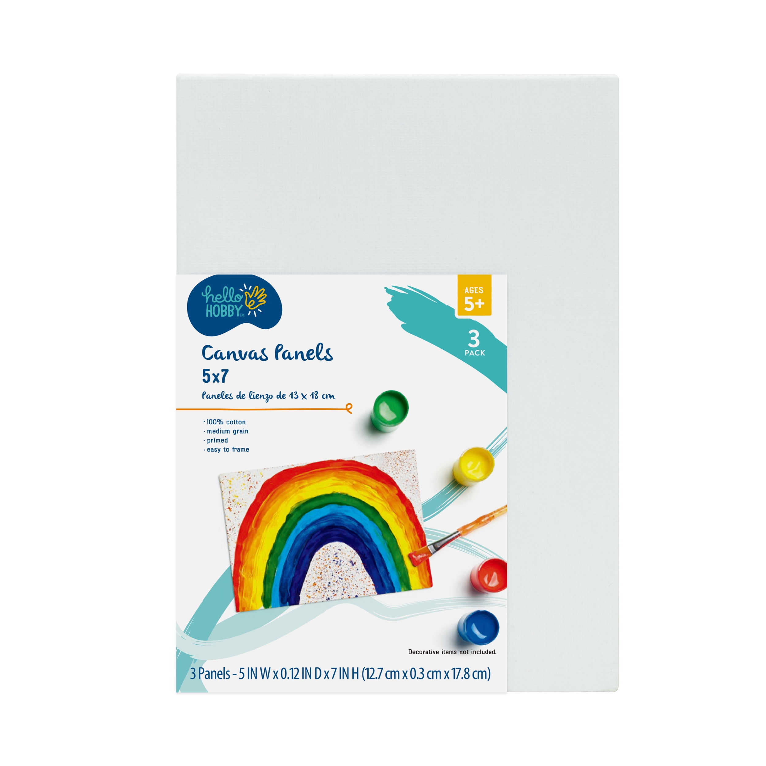 Hello Hobby 5x7 Canvas Panels - 3 Pack