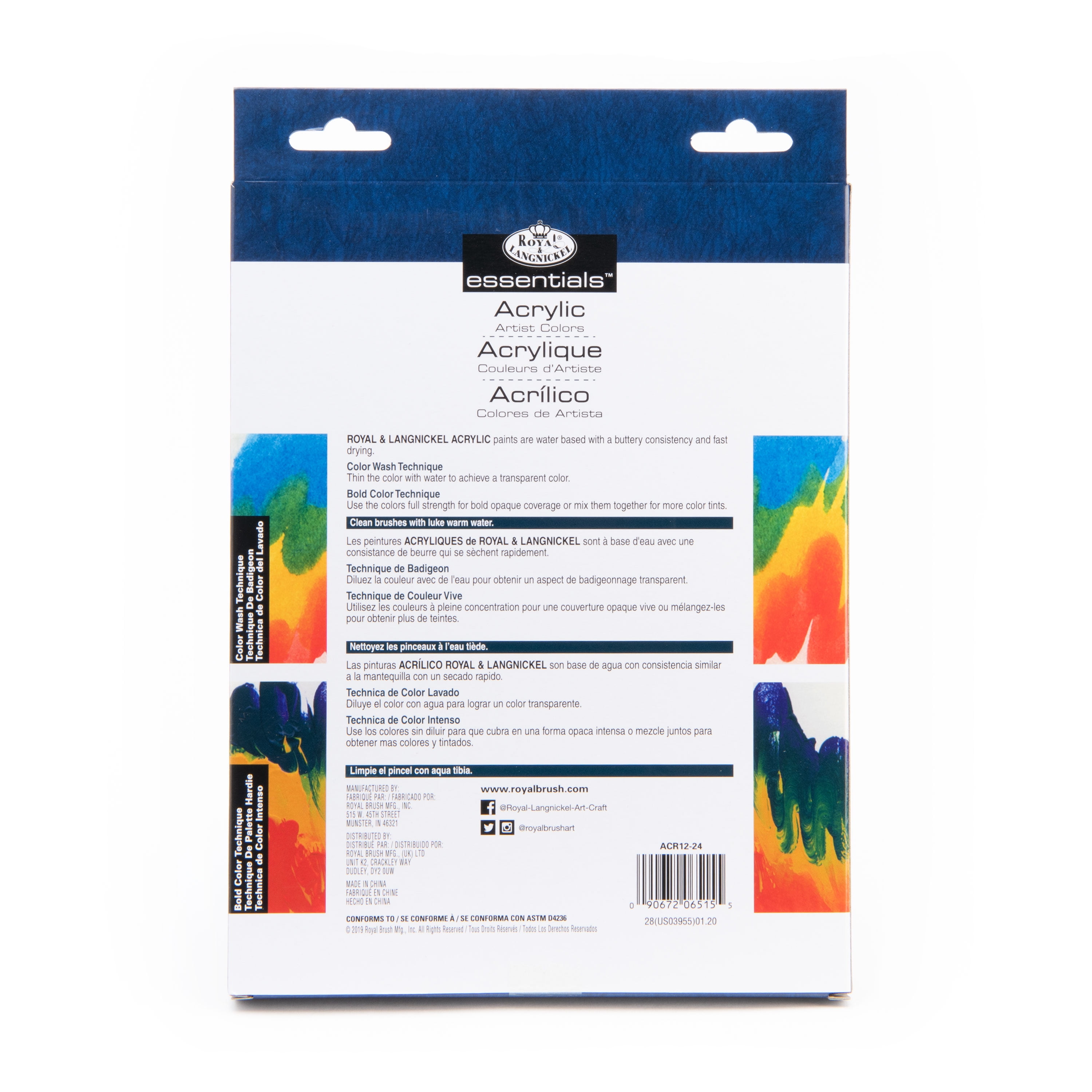 Royal & Langnickel 12 ml Acrylic Paint Set, 24 Colors