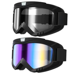 2 Pack Windproof Dirt Bike and Motorcycle Goggles