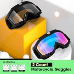 2 Pack Windproof Dirt Bike and Motorcycle Goggles
