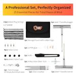 25-Piece Tire Repair Kit for Motorcycles and Cars