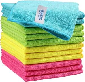 Microfiber Cleaning Cloths for Motorcycle Gear - 12 Pack