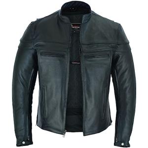 Vance Leather Men's Premium Motorcycle Racer Jacket