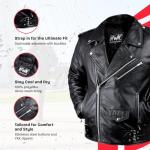HWK Brando Black Leather Motorcycle Jacket for Men