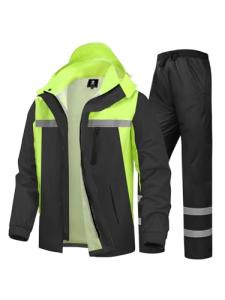 SaphiRose Men's High-Visibility Rain Suit Set