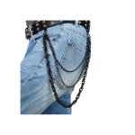 Milakoo Black Motorcycle Pants with Chain Detail