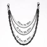 Milakoo Black Motorcycle Pants with Chain Detail