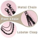 Milakoo Black Motorcycle Pants with Chain Detail