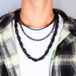 Milakoo Black Motorcycle Pants with Chain Detail