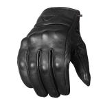 Black Leather Motorcycle Gloves for Men and Women