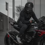 Harssidanzar Men's Warm Leather Motorcycle Gloves - Black