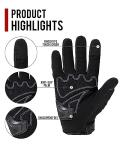 IRON JIA Full Finger Motorcycle Gloves - Black