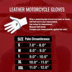 Black Leather Motorcycle Gloves for Men and Women