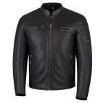 REVOLT Men's Black Buffalo Leather Motorcycle Jacket
