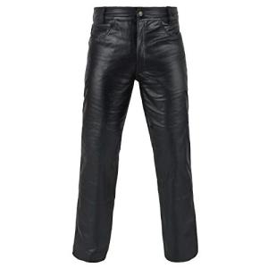 Black Premium Leather Pants for Riders - 44" Waist