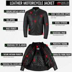 REVOLT Men's Black Buffalo Leather Motorcycle Jacket