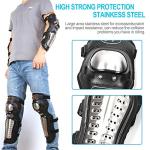 4-Pack Alloy Steel Motorcycle Knee and Elbow Guards
