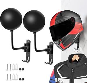 SANGMO 180° Wall-Mounted Motorcycle Helmet Rack