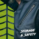 Men's Leather Motorcycle Jacket with Armor, XX-Large