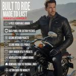 Men's Premium Leather Motorcycle Jacket with CE Armor