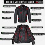 Men's Premium Leather Motorcycle Jacket with CE Armor