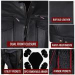 Men's Premium Leather Motorcycle Jacket with CE Armor