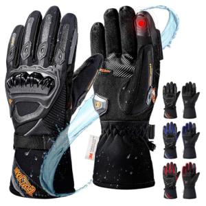 Winter Motorcycle Gloves with CE Protection - Black