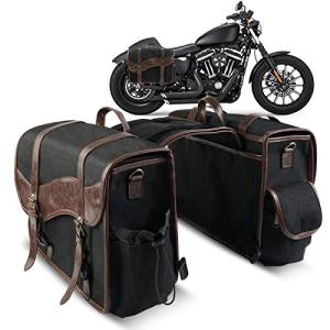 NICECNC Vintage Canvas Motorcycle Saddle Bags