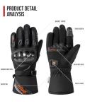 BORLENI Winter Motorcycle Gloves with Touchscreen Protection