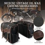 NICECNC Vintage Canvas Motorcycle Saddle Bags