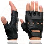 Milwaukee Leather Men's Black Fingerless Motorcycle Gloves