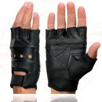 Milwaukee Leather Men's Black Fingerless Motorcycle Gloves