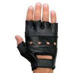 Milwaukee Leather Men's Black Fingerless Motorcycle Gloves