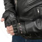 Milwaukee Leather Men's Black Fingerless Motorcycle Gloves