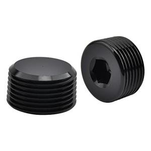 Black Aluminum 3/4" NPT Plugs, Pack of 2