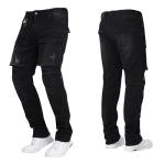 Men's Motorcycle Riding Pants with Armor, Black