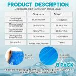 Geyoga 8-Pack Waterproof Disposable Rain Pants