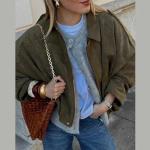 Women's Military Style Oversized Bomber Jacket
