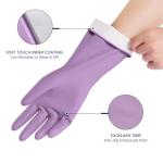 Colorful Reusable Rubber Cleaning Gloves - 4 Pairs