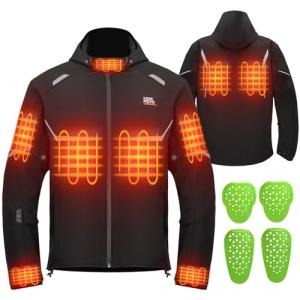 KEMIMOTO Heated Motorcycle Jacket with 12V Battery