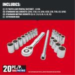 20-Piece 1/4 Inch Drive Mechanics Tool Set