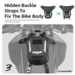 Rhinowalk Magnetic Motorcycle Fuel Tank Bag with Pockets
