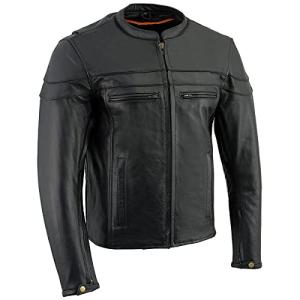 Milwaukee Men's Leather Vented Scooter Jacket - Black