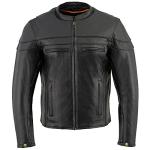 Milwaukee Men's Leather Vented Scooter Jacket - Black