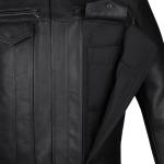 Men's Black Buffalo Leather Motorcycle Jacket, XL