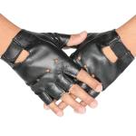 Classic Black Fingerless Motorcycle Gloves for Riders
